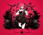  arisaka_ako bad_id bad_pixiv_id bug butterfly crimson_camellia_(vocaloid) dress gloves guitar insect instrument long_hair megurine_luka petals solo speaker very_long_hair vocaloid 