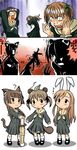  animal_ears braid brown_hair bunny_ears cat_ears chibi comic dress fukuzawa_yumi long_hair maria-sama_ga_miteru marimite necktie nekomimi plait raccoon_ears school_uniform seifuku serafuku shimazu_yoshino tanukimimi tie toudou_shimako twin_tails twintails uniform usagimimi 