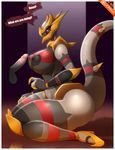  balls big_breasts big_butt breasts butt claws clothing dragon duo english_text erection female footwear giratina hi_res high_heels huge_breasts kneeling legendary_pok&eacute;mon male male/female nintendo nipple_play nipples penis pok&eacute;mon precum r-mk red_eyes solo_focus speech_bubble text thick_thighs video_games voluptuous 