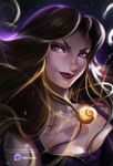  artist_name breasts brown_hair bubble cleavage disney jewelry long_hair medium_breasts necklace olga_solovian portrait purple_eyes solo the_little_mermaid ursula_(disney) vanessa_(disney) watermark web_address 