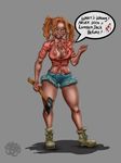  halloween highres large_breasts lumberjack red_hair thick_thighs thighs 