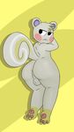 abstract_background animal_crossing anus balls blush butt fur girly iguanasarecool male mammal marshal_(animal_crossing) nintendo paws rodent squirrel video_games white_fur wide_hips 