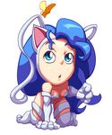 animal_humanoid arthropod blue_eyes blue_fur breasts butterfly cat_humanoid chibi darkstalkers felicia_(darkstalkers) feline fur humanoid insect mammal official_art super_puzzle_fighter super_puzzle_fighter_ii_turbo video_games white_fur 