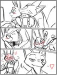  &lt;3 2016 anger_vein anthro black_and_white blush canine cheek_tuft clothed clothing comic disney duo female fox full-face_blush judy_hopps kissing lagomorph male male/female mammal monochrome nick_wilde police_uniform rabbit simple_background smug thephantombeyond tuft uniform white_background zootopia 