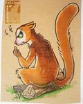  all_hail_king_julien angry clover_(madagascar) felinar female fur green_eyes lemur log madagascar mammal orange_fur primate sitting wood 