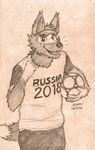  ball canine fifa kerestan male mammal mascot russia russian soccer solo sport toothlessfan wolf world_cup zabivaka 