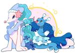  arm_support blue_eyes blue_hair brionne evolution fins open_mouth pen_(avacadoprince) pokemon pokemon_(creature) pokemon_(game) pokemon_sm popplio seal smile tail tail_fin 
