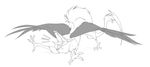  ambiguous_gender avian feathered_wings feathers feral hybrid mammal melloque monochrome open_mouth rat rodent smile tongue wings yawn 