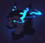  2018 anthro digital_media_(artwork) dragon female fluffy fluffy_tail fur furred_dragon glowing glowing_eyes neon neon0007 neon_(neon0007) simple_background solo white_fur 