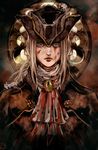  ascot blonde_hair blood blood_on_face bloodborne blue_eyes hat highres lady_maria_of_the_astral_clocktower long_hair looking_at_viewer solo the_old_hunters umeyama_(toma23) 