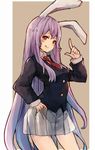  animal_ears bunny_ears bunny_tail chobi_(sakuyasakuhana) lavender_hair long_hair looking_at_viewer md5_mismatch moon_rabbit purple_hair red_eyes reisen_udongein_inaba shirt skirt smile solo tail touhou very_long_hair 