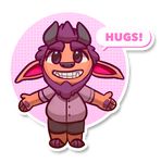  belly button_up chibi clothing cute fangs horn hug junga long_ears monster paws shorts slightly_chubby small_(disambiguation) 