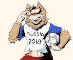  canine fifa male mammal mascot russia russian soccer solo sport tomiwhiteshark wolf world_cup zabivaka 