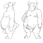  anthro balls barefoot body_hair drowzee emusal flaccid front_view greyscale happy_trail hooves line_art looking_down male mammal monochrome moobs navel nintendo nipples nude overweight overweight_male penis pok&eacute;mon pubes side_view sketch solo tapir video_games 