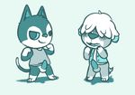  animal_crossing anthro balls blush canine cat clothing dog duo erection feline looking_at_viewer male mammal nintendo penis presenting presenting_penis rudy_(animal_crossing) shep_(animal_crossing) simple_background standing unknown_artist video_games 