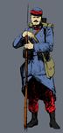  artist_request bayonet facial_hair french gun hat military_uniform original rifle soldier uniform weapon world_war_i 