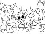  amphibian armadillo avian beak bird black_and_white canine cheese cute eyelashes female fox frog frown group male mammal monochrome mouse owl plushie reptile rodent scalie smile snake the_weaver tongue tongue_out toybox_pals waving 