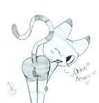  &lt;3 adventure_time anonymous anonymous_artist anthro anus backview blush butt cartoon_network cat feline female frisky fur looking_at_viewer looking_back mammal me-mow monochrome one_eye_closed open_mouth presentation presenting presenting_hindquarters pussy raised_tail simple_background smile solo standing stripe_fur text traditional_media_(artwork) vaginal white_background wink 