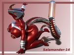  3d_(artwork) android anthro armor clothing cyber_dragon digital_media_(artwork) dragon female footwear high_heels idsaybucketsofart machine reptile robot salamander-14 scalie solo 