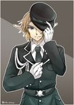  blonde_hair kaidou_mitsuki link looking_at_viewer male_focus military military_uniform pointy_ears smile solo the_legend_of_zelda the_legend_of_zelda:_twilight_princess uniform 