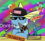  addyninfy ambiguous_gender doritos drugs eeveelution hat illuminati logo marijuana mario mario_bros meme mountain_dew nintendo pok&eacute;mon the_more_you_know vaporeon video_games watermark 