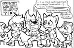  armadillo black_and_white canine clothed clothing crying dialogue disney feline fifa fox front_view fuleco fully_clothed group jordanfrechet leopard line_art male mammal marine mascot monochrome nick_wilde nintendo pinniped pok&eacute;mon popplio shirt shorts sitting speech_bubble t-shirt tears video_games wolf zabivaka zakumi zootopia 