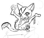  2013 anthro bandanna breasts carol_tea clothing doukivic feet feline fingerless_gloves freedom_planet gloves mammal monochrome mostly_nude navel nipples open_mouth pussy simple_background sketch small_breasts solo spread_legs spreading video_games white_background wildcat 