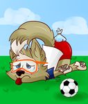  ball canine eyewear fifa goggles goleovi male male/male mammal mascot penis russia russian soccer sport wolf world_cup zabivaka 