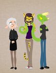  ambiguous_gender anthro caprine chameleon clothed clothing crossed_arms feline female group lizard male mammal open_mouth parasin reptile scalie sheep smile standing 