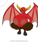  2016 areola armpits badgengar ber00_(artist) big_breasts breasts demon erect_nipples female horn huge_breasts humanoid nipples simple_background smile solo wings 