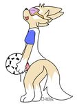  anthro ball bottomless butt c1_11131 canine clothed clothing cum erection eyes_closed eyewear fifa goggles male mammal masturbation penis shirt simple_background soccer soccer_ball solo sport standing tongue tongue_out wolf zabivaka 