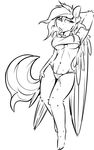  after_sex anthro breasts clothed clothing cum cum_in_pussy cum_inside cum_leaking equine fan_character feathered_wings feathers female mammal monochrome my_little_pony open_mouth pegasus ralekarts skimpy solo tongue tongue_out under_boob wings 