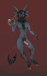  anthro caprine erection fur goat hooves horn jellyfishjulep looking_at_viewer male mammal nude penis satanic simple_background 