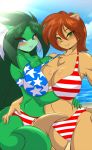  beach bikini blush cat clothing duo feline mammal mastergodai seaside swimsuit united_states_of_america 