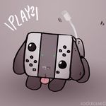  animate_inanimate animated canine controller mammal nintendo nintendo_switch sodakissed switch_dog text video_games 