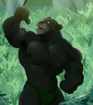  anthro anthrofied armpit_hair bagheera_(jungle_book) clothing disney feline jabuhusky jungle jungle_book looking_up male mammal pantherine pecs solo 