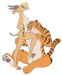  antelope anthro balls disney duo erection feline female fur gazelle gazelle_(zootopia) horn licking male male/female mammal nude penis simple_background stepping_on_penis stripper_tiger_(zootopia) tiger tongue tongue_out wantaro white_background zootopia 