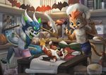  anthro bat bell_collar cheetah clothing collar cooking cub dragon featureless_crotch feline fur furred_dragon halloween holding_object holding_weapon holidays kitchen mammal melee_weapon nude open_mouth polearm scared scythe shorts silverfox5213 sitting size_difference uhoh weapon young 