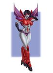  anthro autumm_airwave breasts featureless_breasts female machine not_furry nude red_eyes robot simple_background smile solo standing transformers wide_hips 