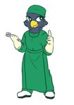  anthro avian bird clothed clothing corvid dentist digital_media_(artwork) doctor gloves male mask medical solo surgeon surgical_mask toothbrush 