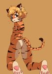  artist_request ass blonde_hair blue_eyes breasts furry nipples open_mouth pussy tiger uncensored 