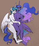  anthro breasts cutie_mark duo equine feathered_wings feathers female friendship_is_magic glacierclear horn horse mammal my_little_pony nipples nude pegasus pony princess_celestia_(mlp) princess_luna_(mlp) unicorn winged_unicorn wings 