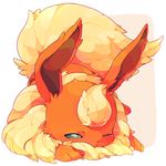  blush flareon full_body gen_1_pokemon hideko_(l33l3b) no_humans orange_(color) pokemon pokemon_(creature) solo uneven_eyes white_background 