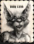  bat black_lips eyewear fangs glasses grrrwolf mammal nerd_love slit_pupils traditional_media_(artwork) 