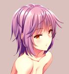 akino_sora bare_shoulders blush breasts cleavage highres looking_at_viewer open_mouth original pink_eyes short_hair small_breasts solo upper_body yellow_eyes 