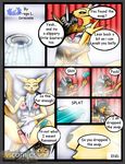  3rd_party_watermark after_sex anthro armpits better_version_at_source blush breasts comic digimon dragodraconis dragodraconis_(character) dragon drop female from_behind_position male male/female nipples penetration penis pussy renamon sex shower watermark 