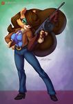  2016 anthro big_breasts breasts female gun mammal ranged_weapon rodent scificat solo squirrel weapon 