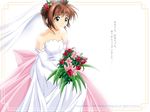  adult bouquet card_captor_sakura dress flower kinomoto_sakura kodansha older syunpei_megumi wedding_dress 