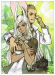  1girl animal_ears balflear bunny_ears duplicate final_fantasy final_fantasy_xii fran pinching sketch yoshida_akihiko 
