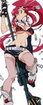  absurdres amber_eyes armor belt bikini bikini_armor boots breasts gainax gloves gun highres long_hair midriff pony_tail red_hair redhead scarf shorts tengen_toppa_gurren-lagann tengen_toppa_gurren_lagann thigh_high thighhighs under_boob underboob vector vector_trace weapon yellow_eyes yoko yoko_littner yoko_ritona zip zipper 